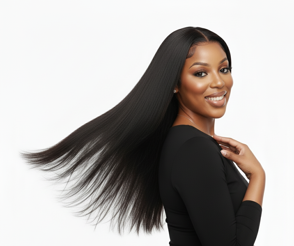 13x4 Lace Frontal Remy Human Hair Wig - Bone Straight - 24 Inch