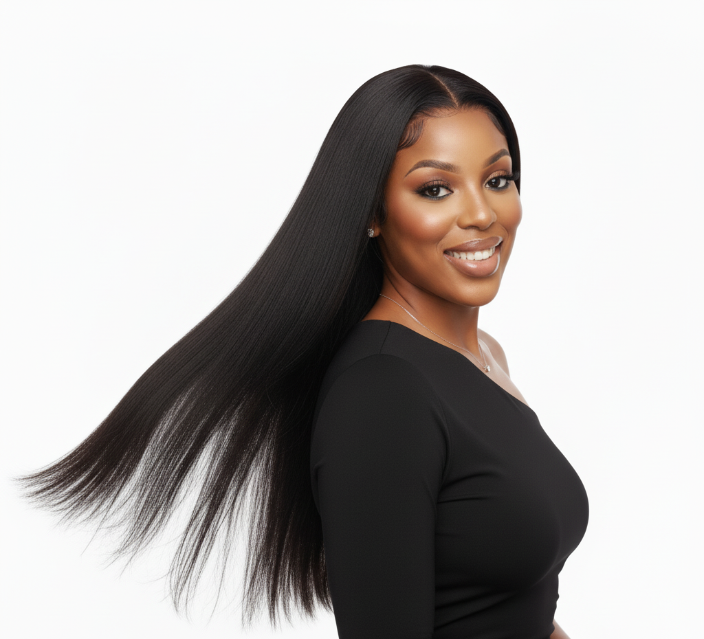 13x4 Lace Frontal Remy Human Hair Wig - Bone Straight - 24 Inch