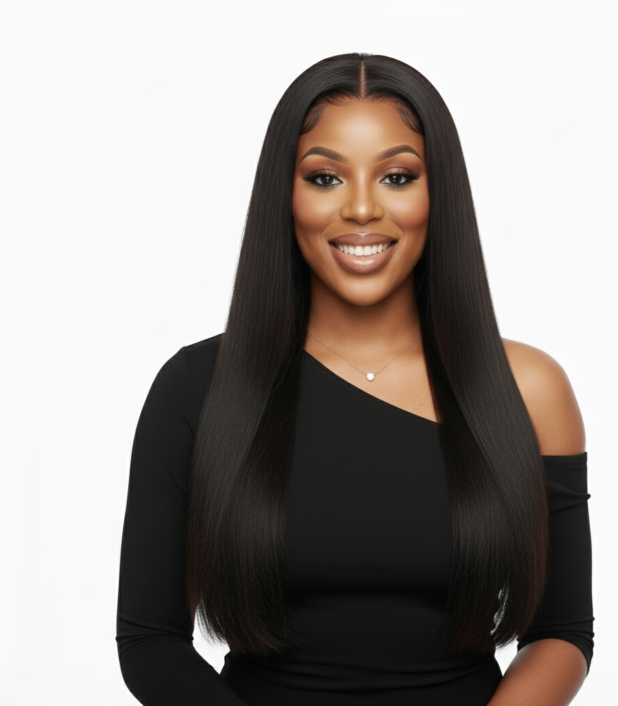 13x4 Lace Frontal Remy Human Hair Wig - Bone Straight - 24 Inch