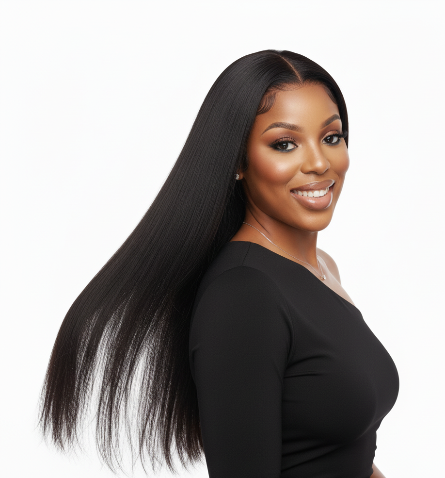 13x4 Lace Frontal Remy Human Hair Wig - Bone Straight - 24 Inch