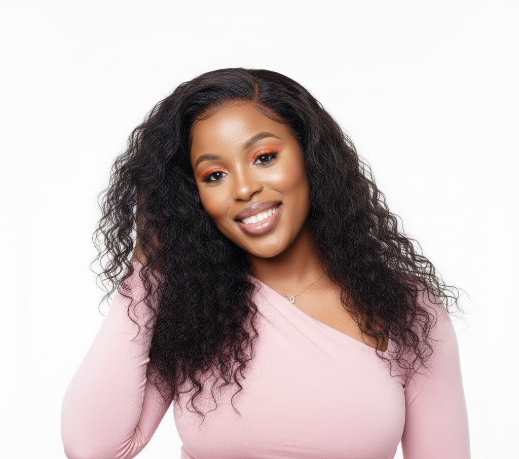 13x4 Double Drawn Water Wave Wig - 100% Human Hair Frontal - 10 to 18 Inch