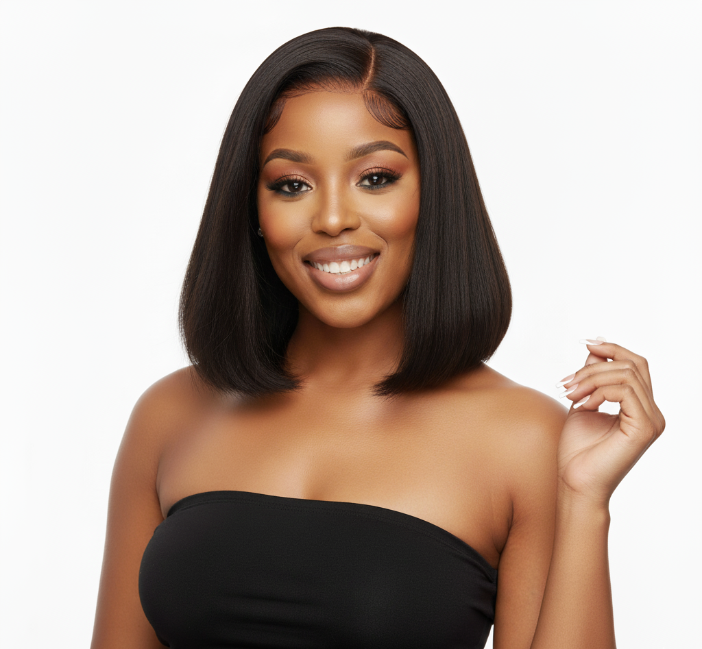 4x4 Lace Closure Straight Bob Wig - 100% Human Hair - 10, 12, 14, 16Inch