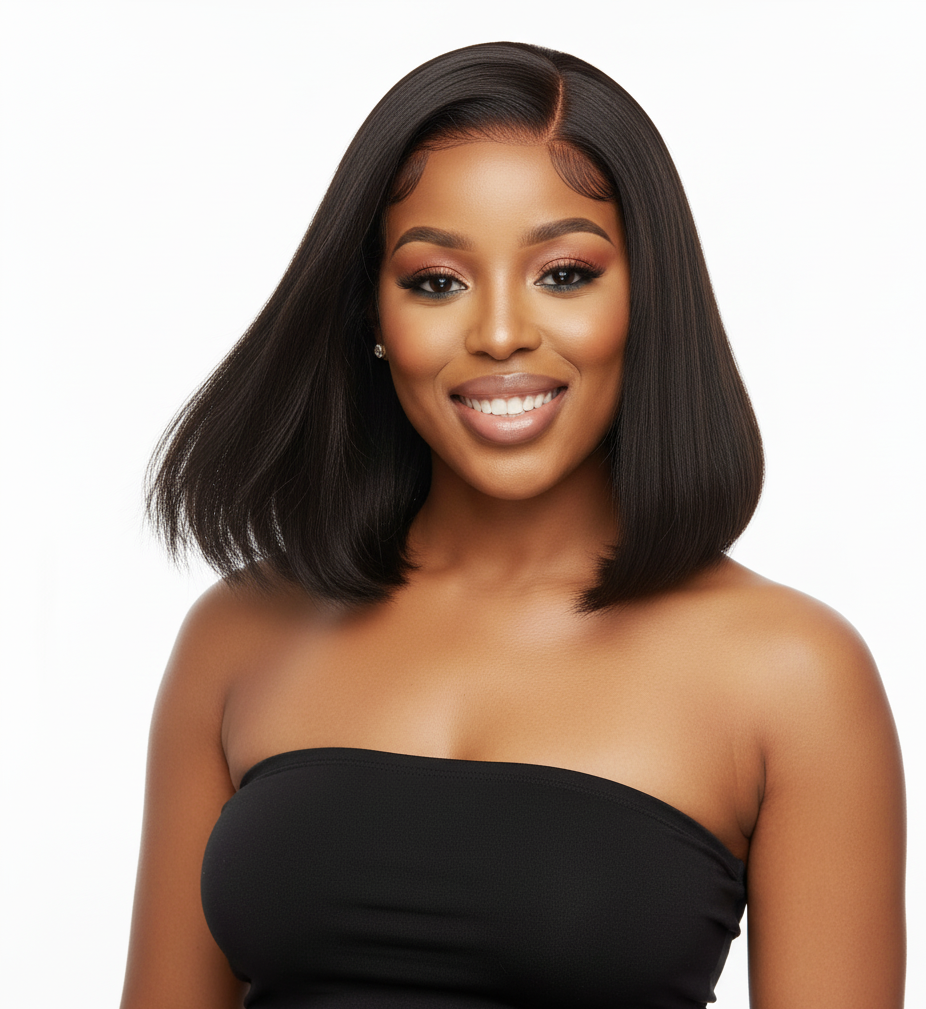4x4 Lace Closure Straight Bob Wig - 100% Human Hair - 10, 12, 14, 16Inch