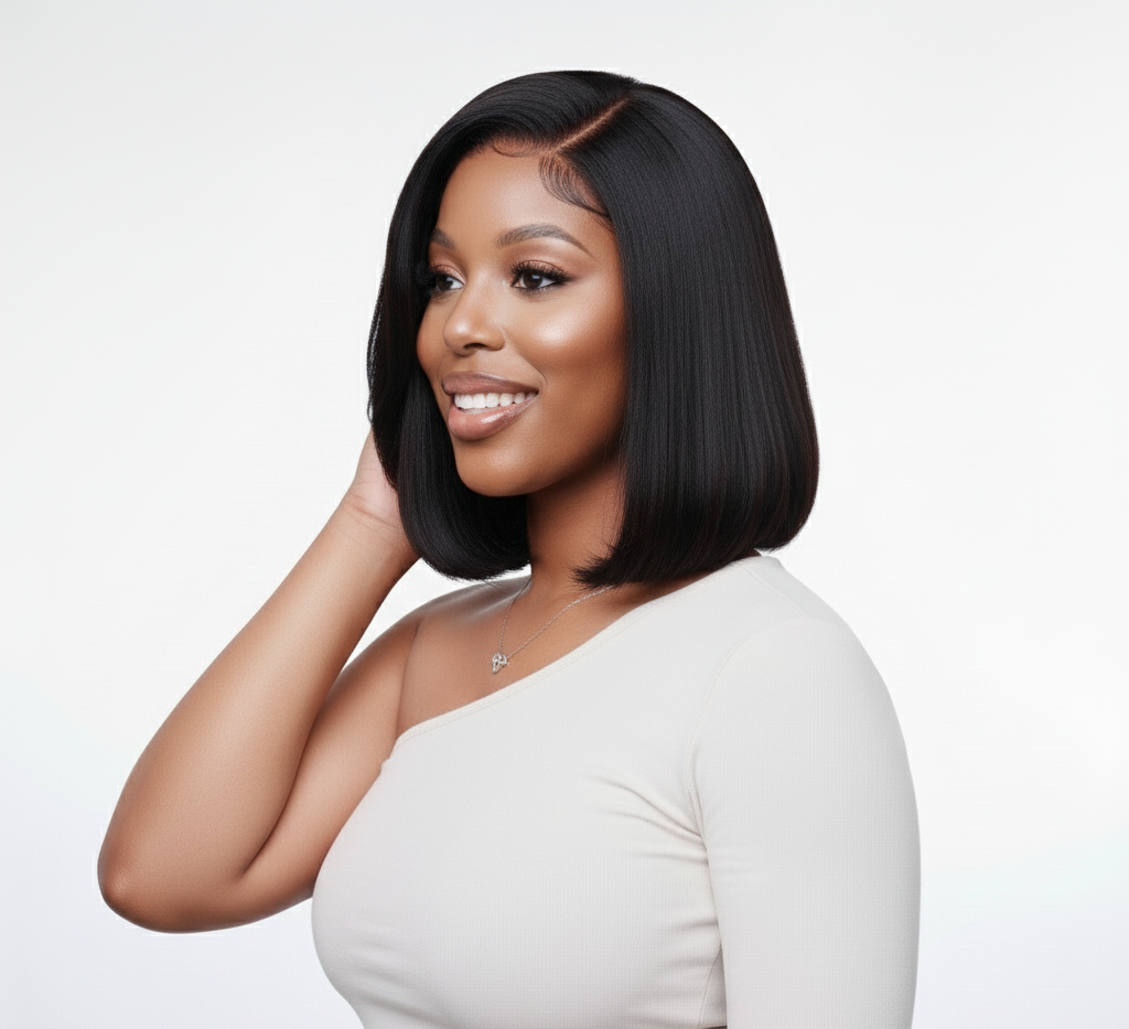 5x5 Super Double Drawn Straight Bob Wig - 100% Human Hair - 8, 10, 12 Inch