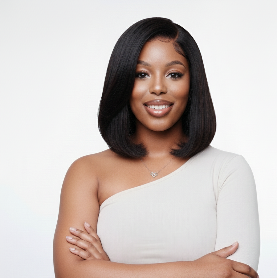 5x5 Super Double Drawn Straight Bob Wig - 100% Human Hair - 8, 10, 12 Inch