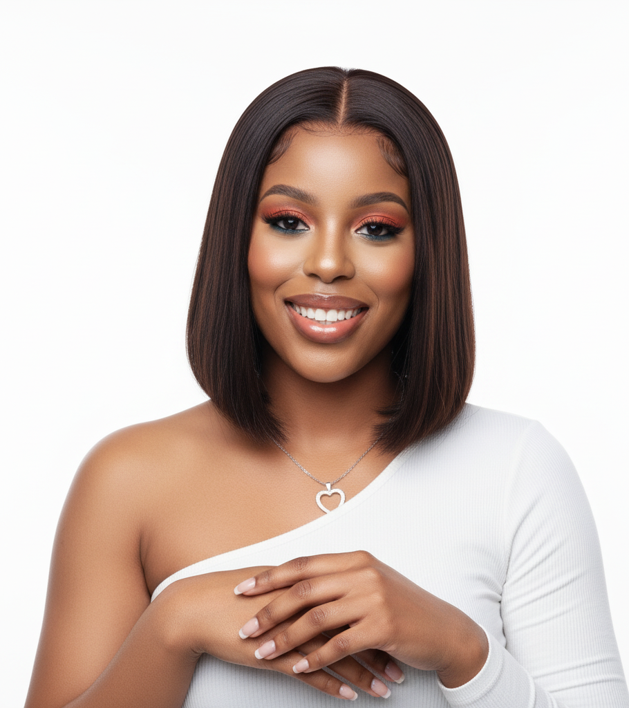 5x5 HD Lace Closure Straight Bob Wig - 100% Human Hair - 12 Inch