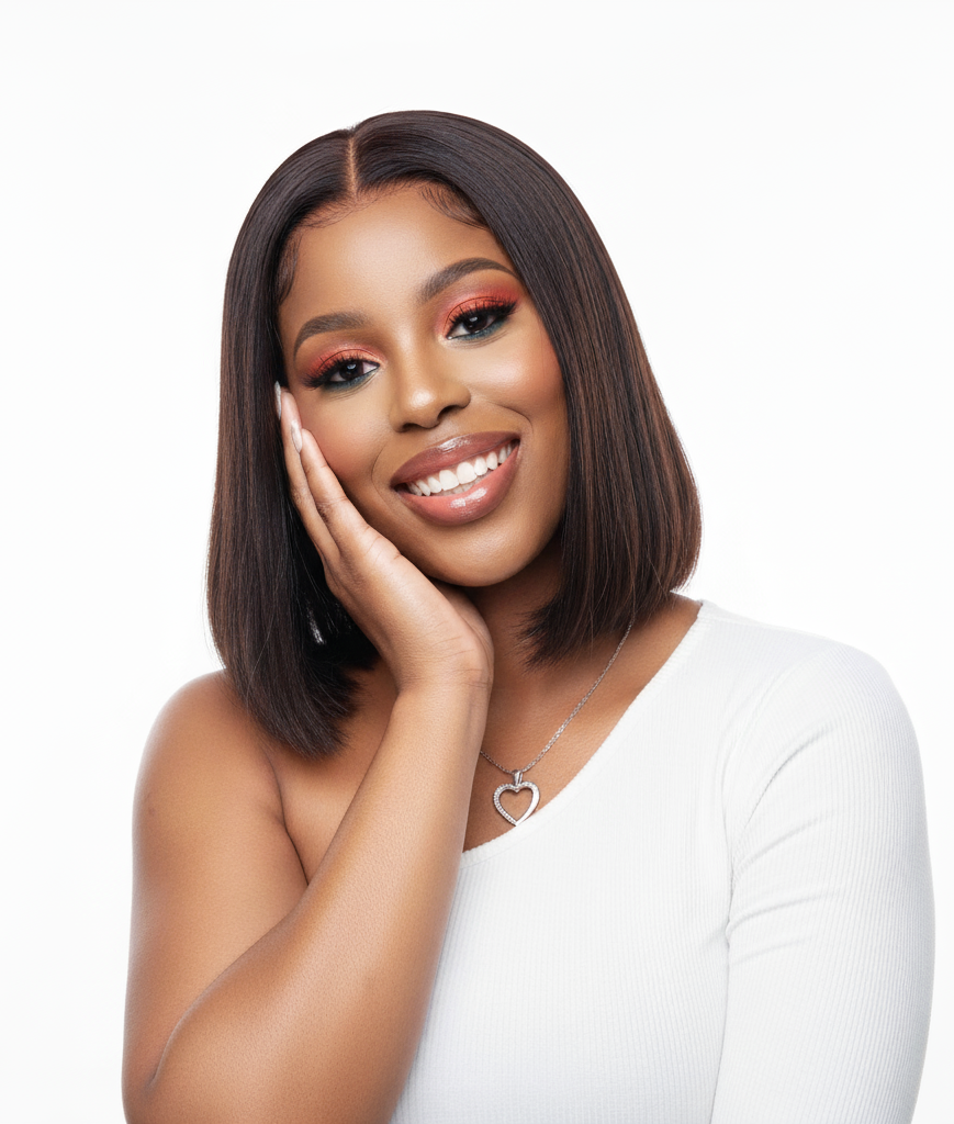 5x5 HD Lace Closure Straight Bob Wig - 100% Human Hair - 12 Inch